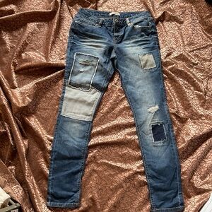 Blue Spice Women's Blue Patchwork Jeans